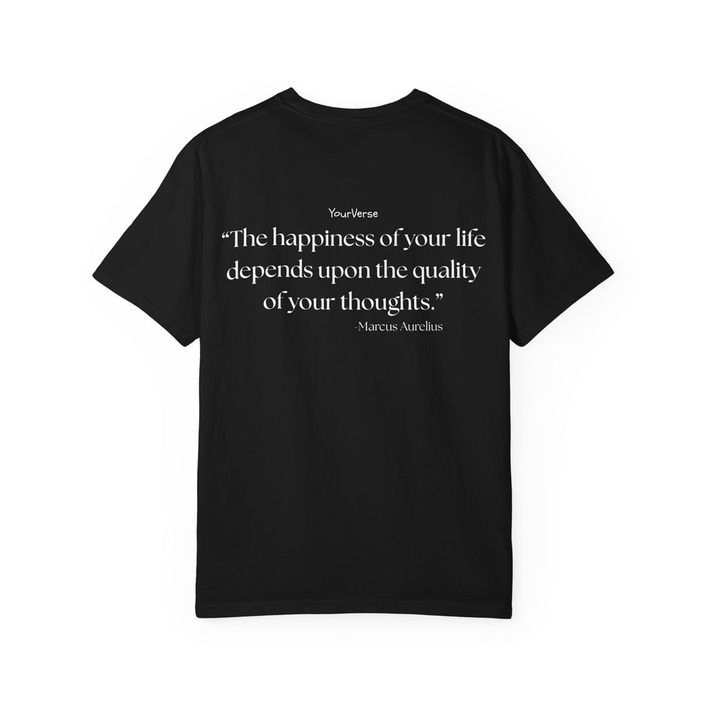 Unisex Heavy Cotton Tee — "The happiness of your life depends upon the quality of your thoughts."
