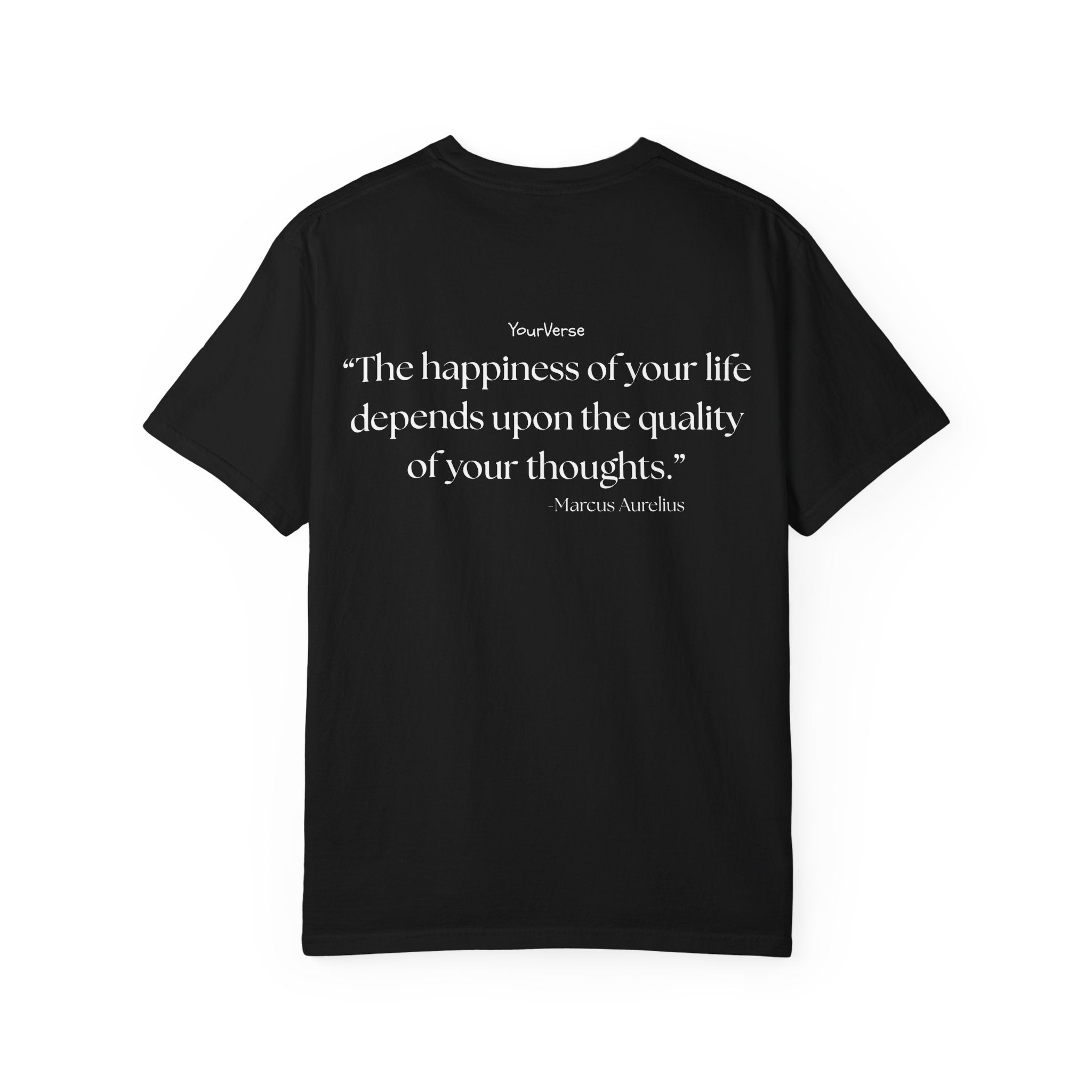 Unisex Heavy Cotton Tee — "The happiness of your life depends upon the quality of your thoughts."