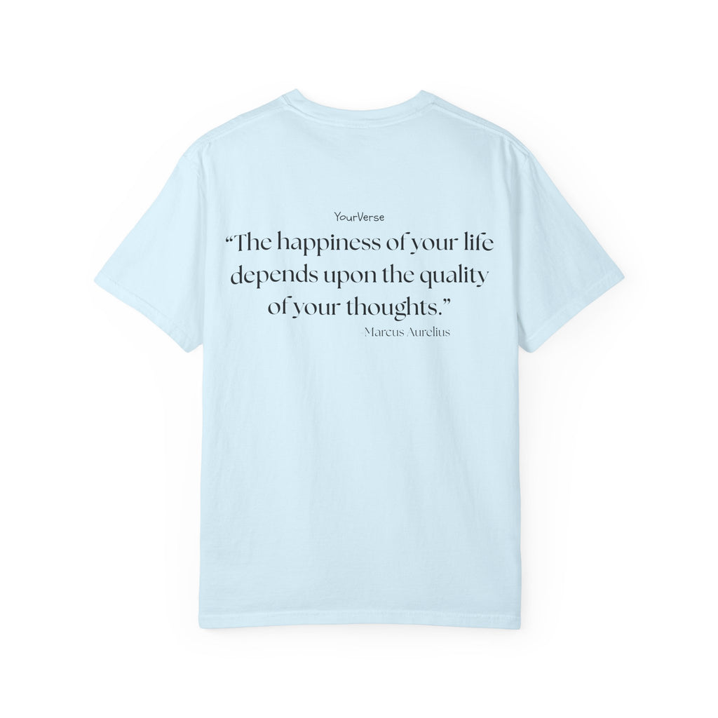 Unisex Heavy Cotton Tee — "The happiness of your life depends upon the quality of your thoughts."