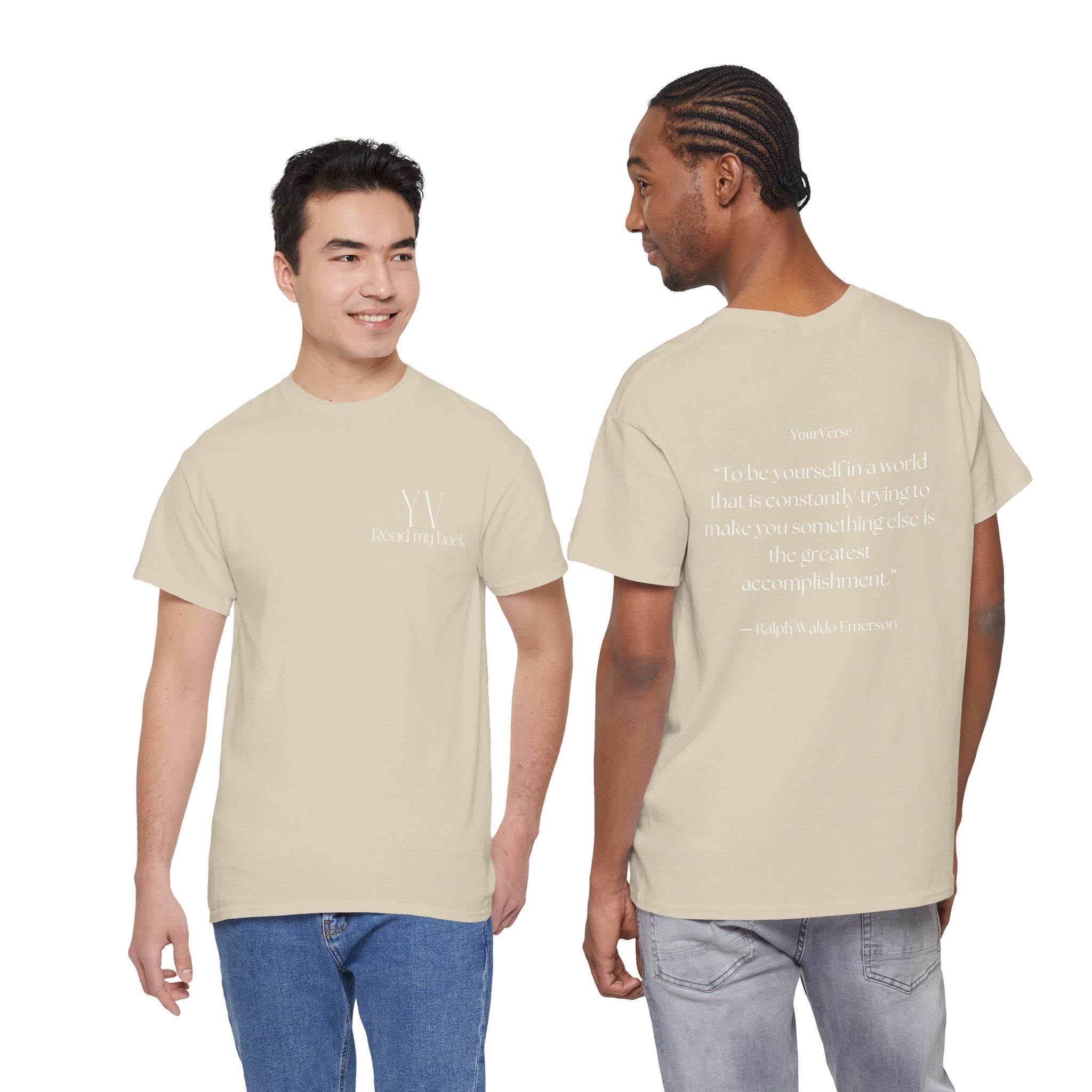 Unisex Heavy Cotton Tee — "To be yourself in a world that is constantly trying to make you something else is the greatest accomplishment.”