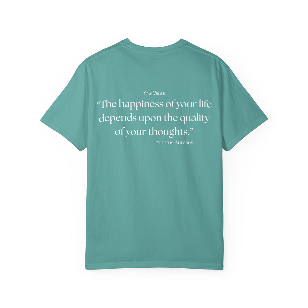 Unisex Heavy Cotton Tee — "The happiness of your life depends upon the quality of your thoughts."