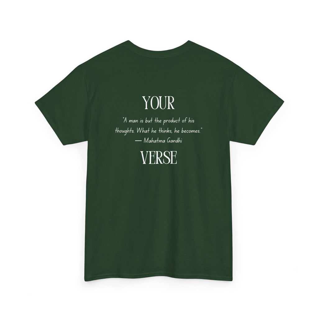 Unisex Heavy Cotton Tee — “A man is but the product of his thoughts. What he thinks, he becomes.”