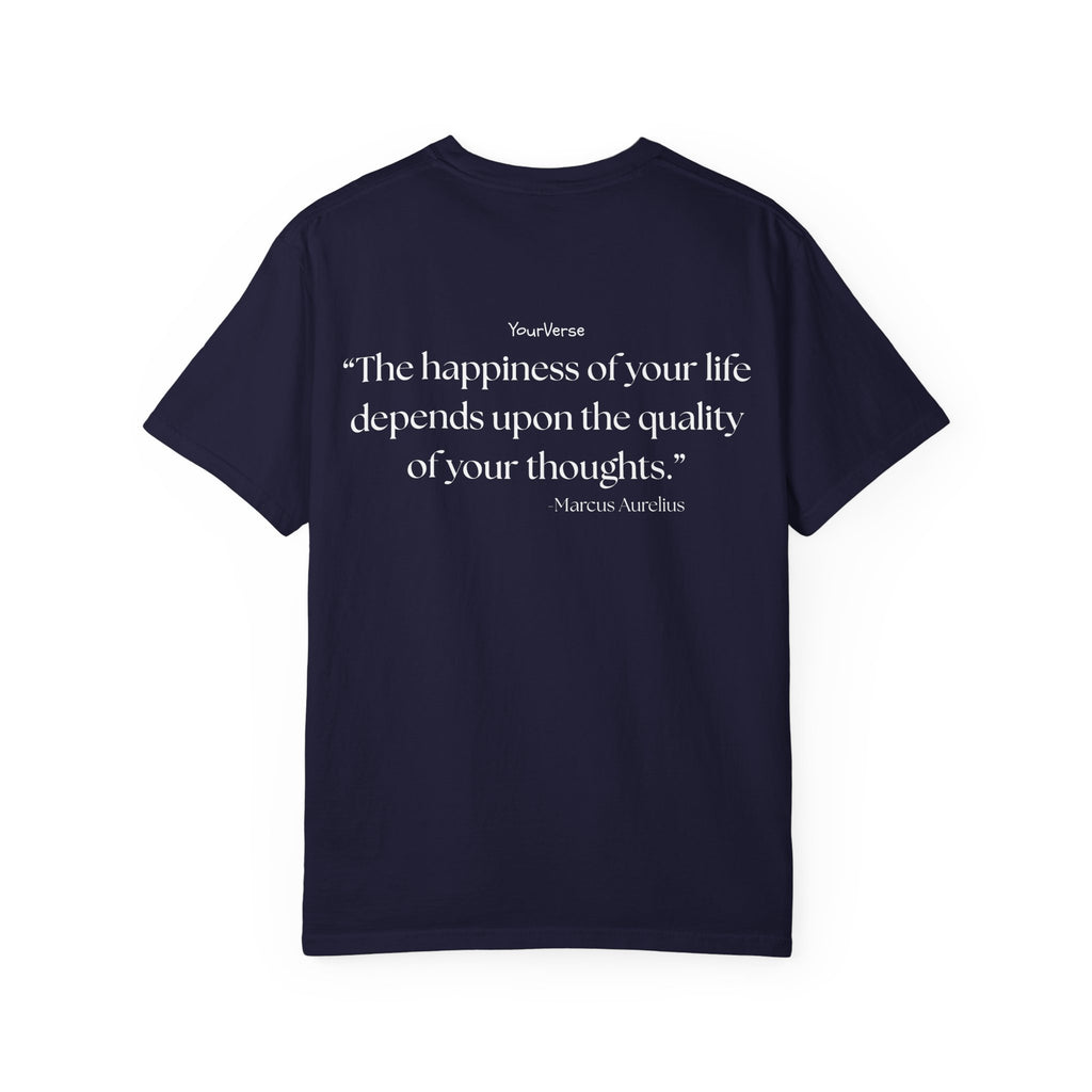 Unisex Heavy Cotton Tee — "The happiness of your life depends upon the quality of your thoughts."