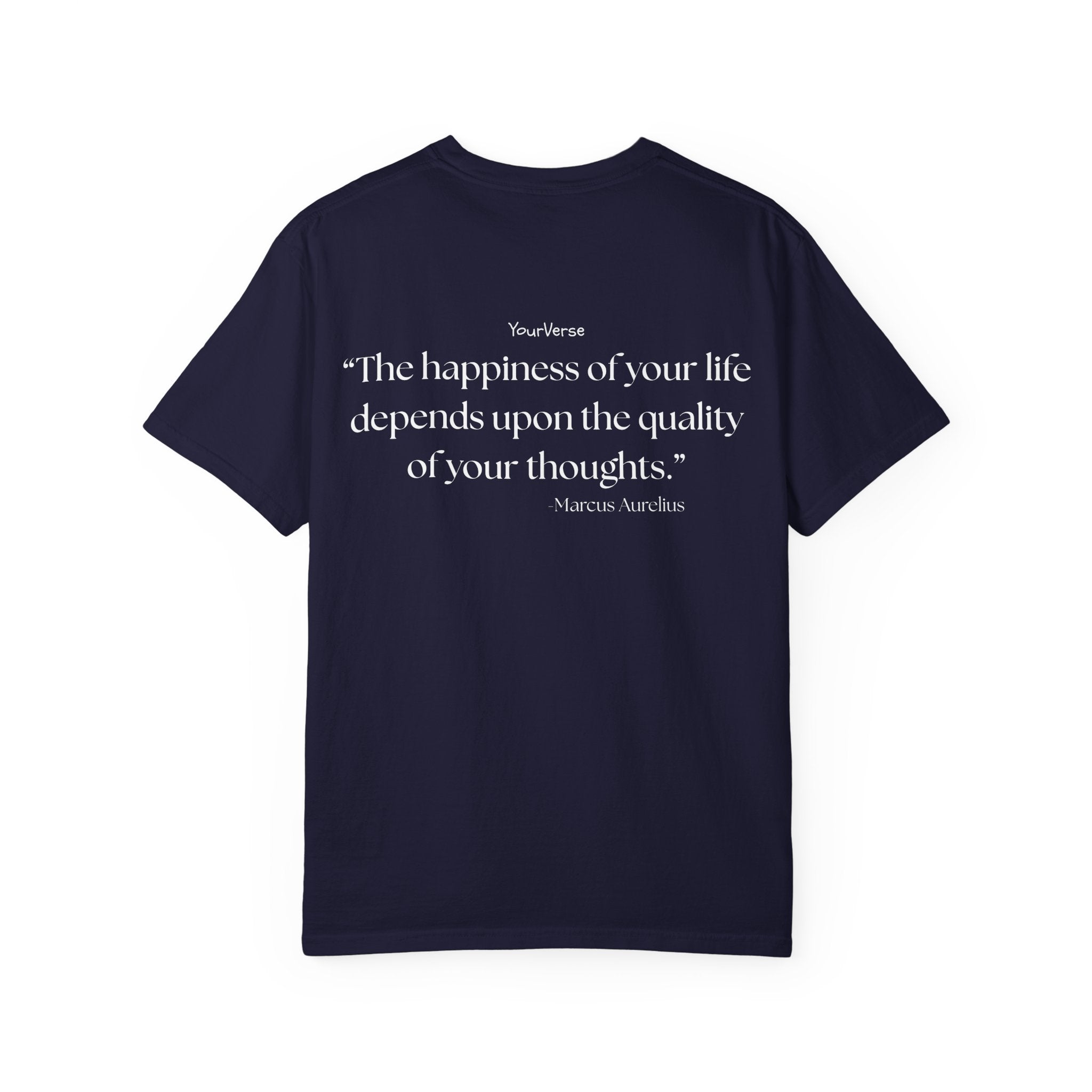 Unisex Heavy Cotton Tee — "The happiness of your life depends upon the quality of your thoughts."