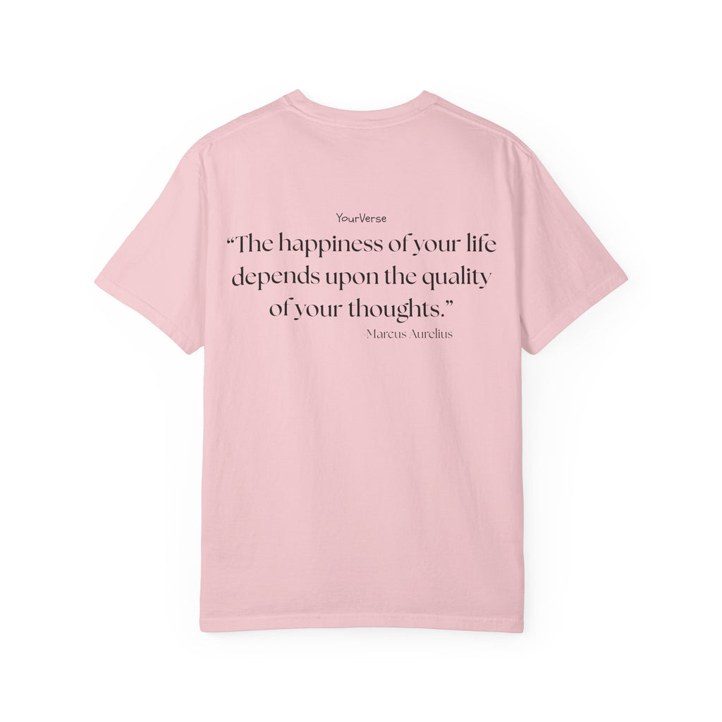 Unisex Heavy Cotton Tee — "The happiness of your life depends upon the quality of your thoughts."