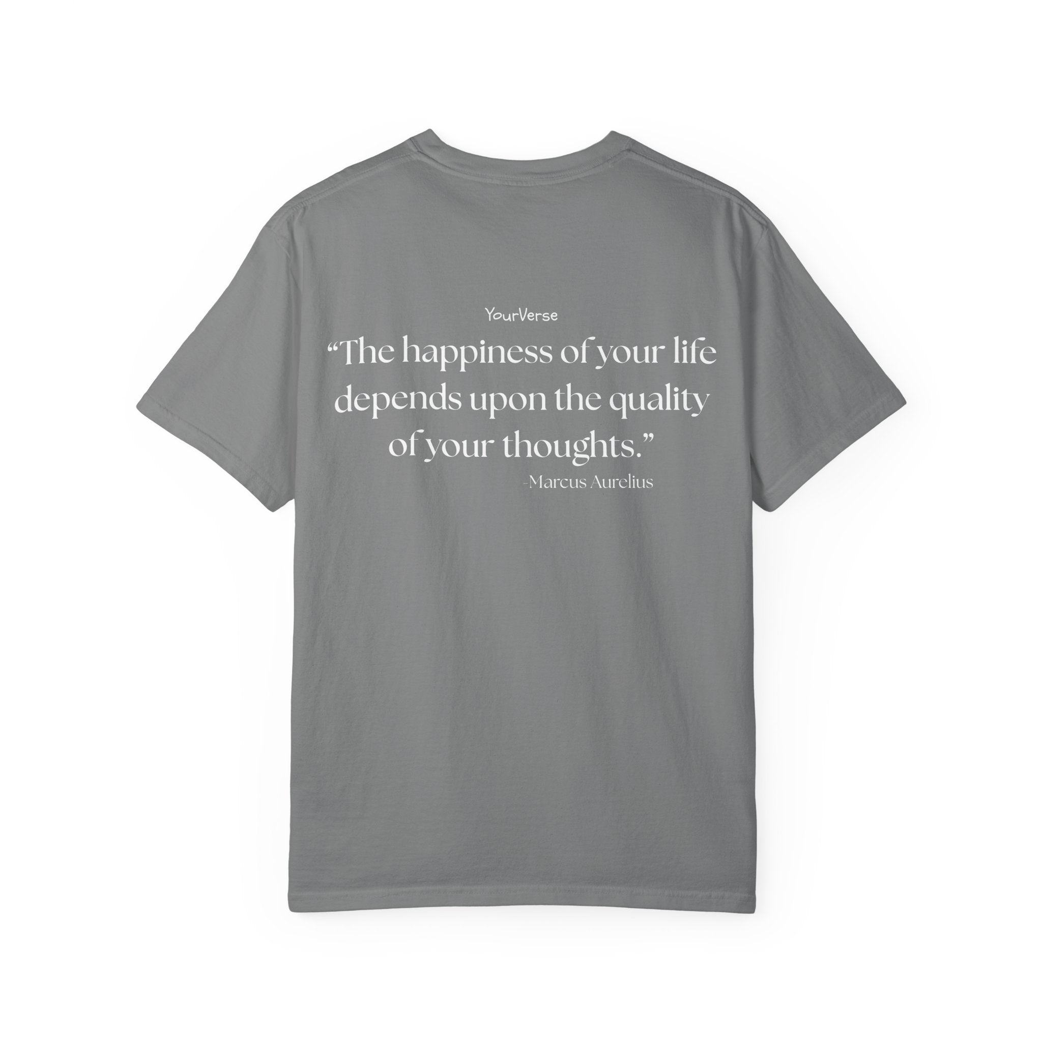 Unisex Heavy Cotton Tee — "The happiness of your life depends upon the quality of your thoughts."
