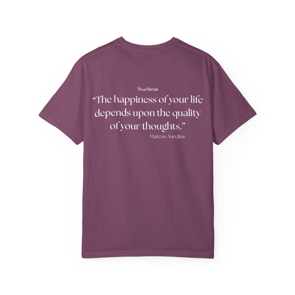 Unisex Heavy Cotton Tee — "The happiness of your life depends upon the quality of your thoughts."
