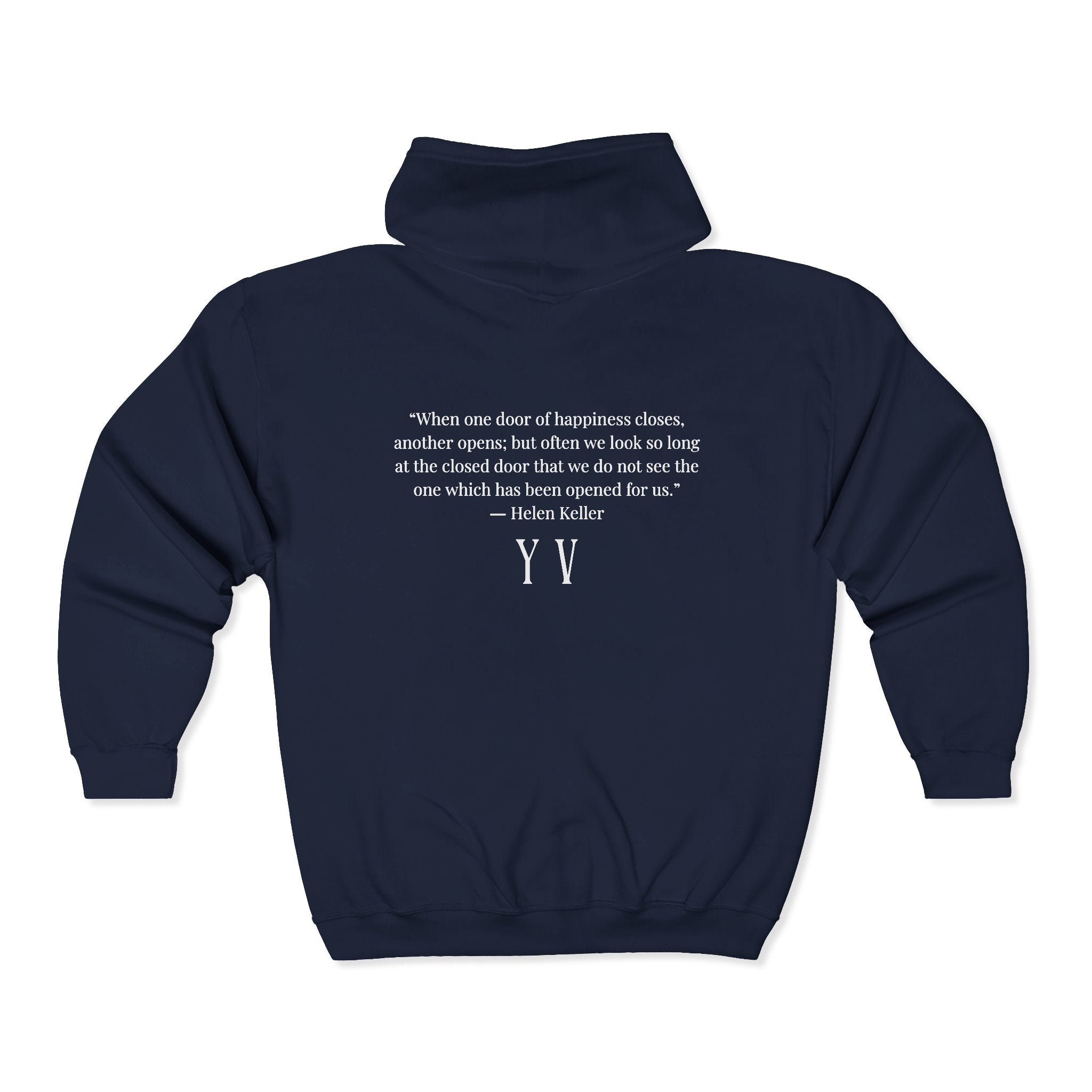 Unisex Heavy Blend™ Full Zip Hooded Sweatshirt -“When one door of happiness closes, another opens; but often we look so long at the closed door that we do not see the one which has been opened for us...