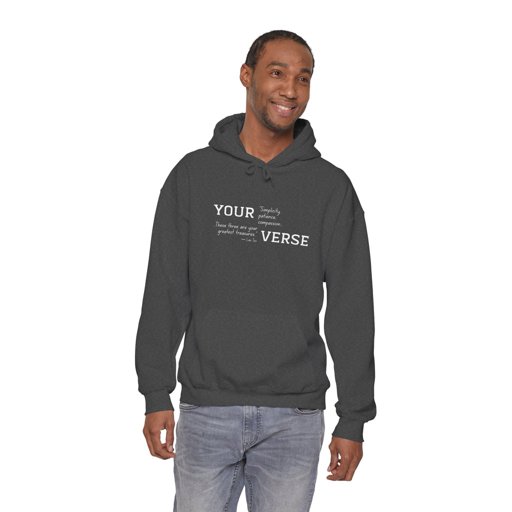 Unisex Heavy Hoodie — “Simplicity, patience, compassion. These three are your greatest treasures."