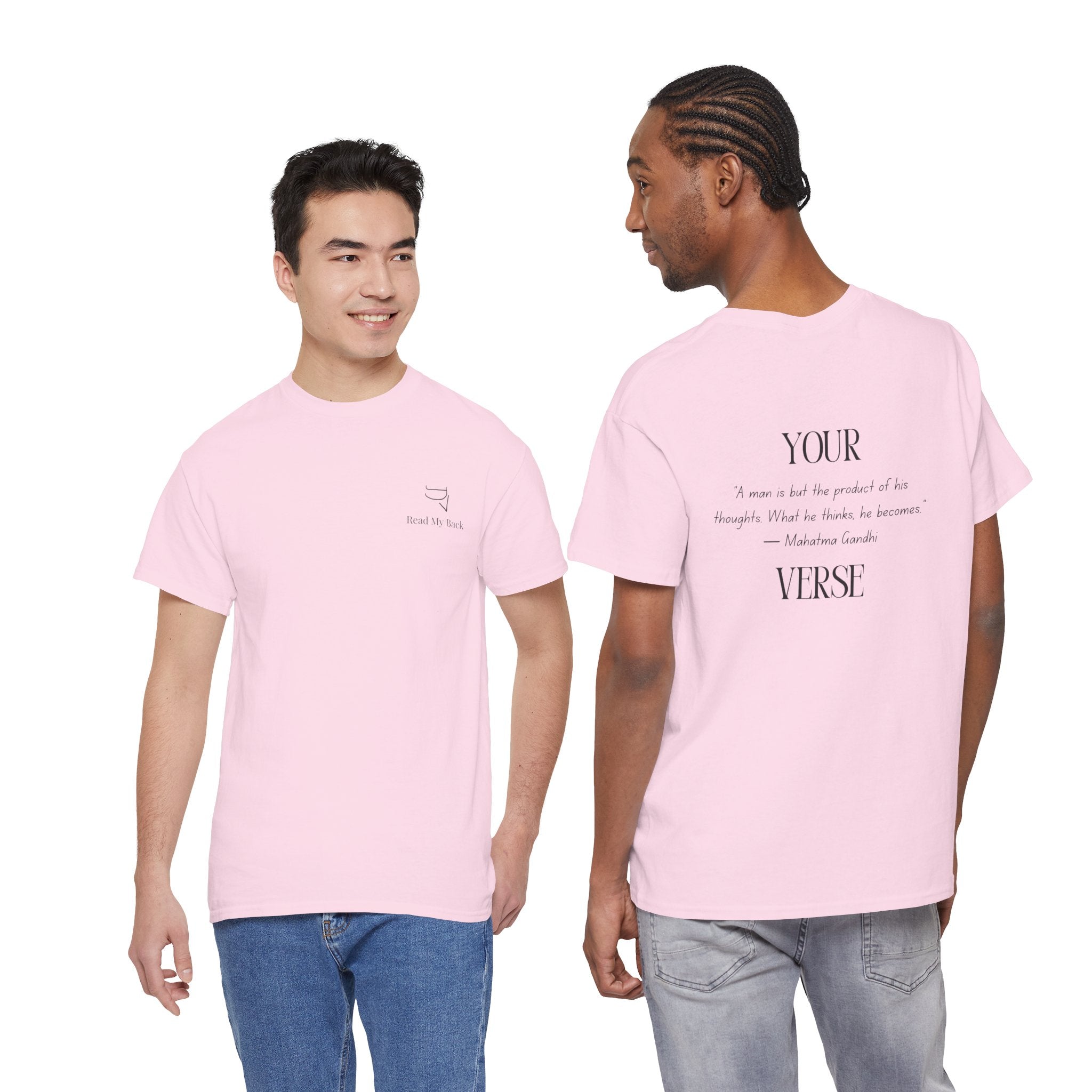 Unisex Heavy Cotton Tee — “A man is but the product of his thoughts. What he thinks, he becomes.”