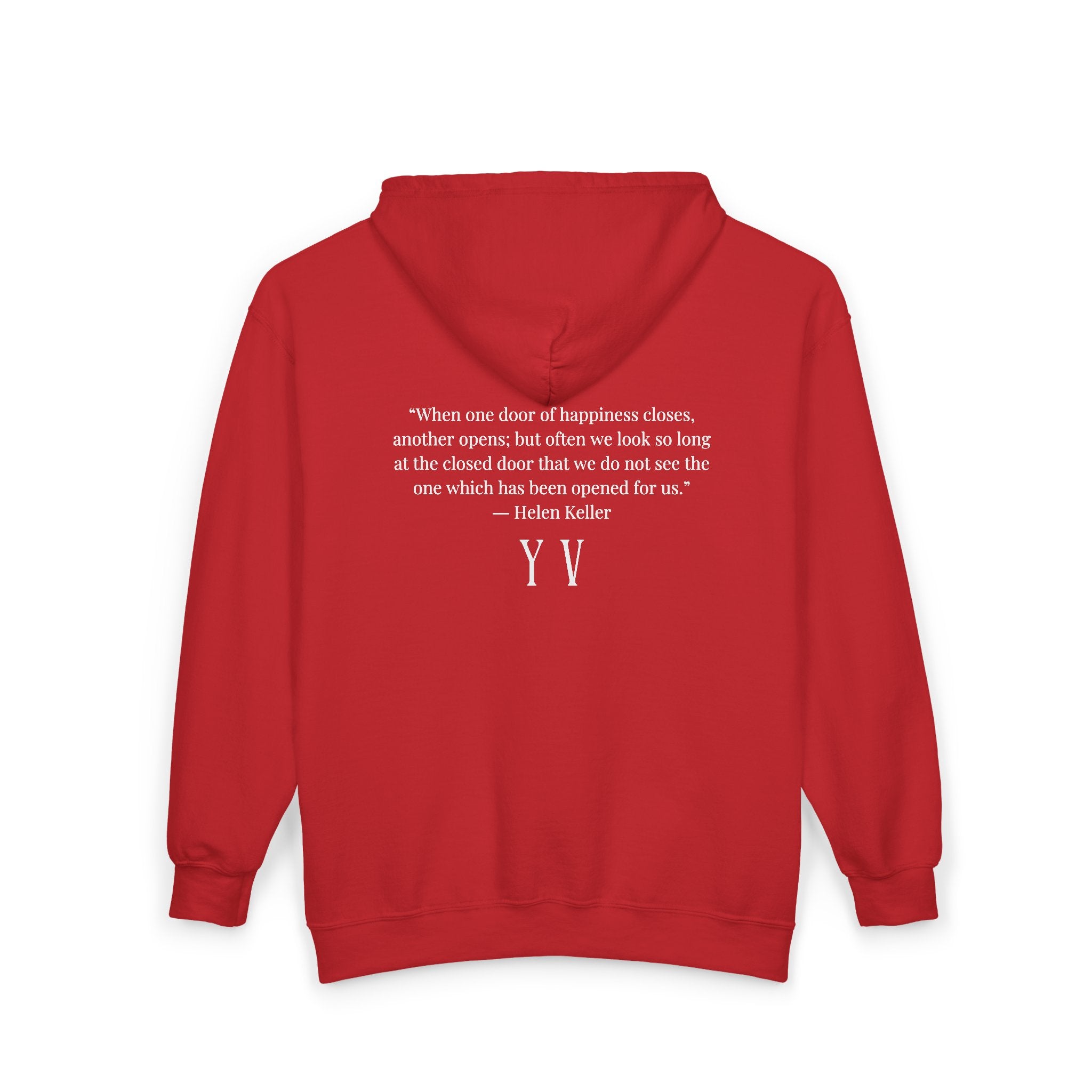Unisex Heavy Blend™ Full Zip Hooded Sweatshirt -“When one door of happiness closes, another opens; but often we look so long at the closed door that we do not see the one which has been opened for us...