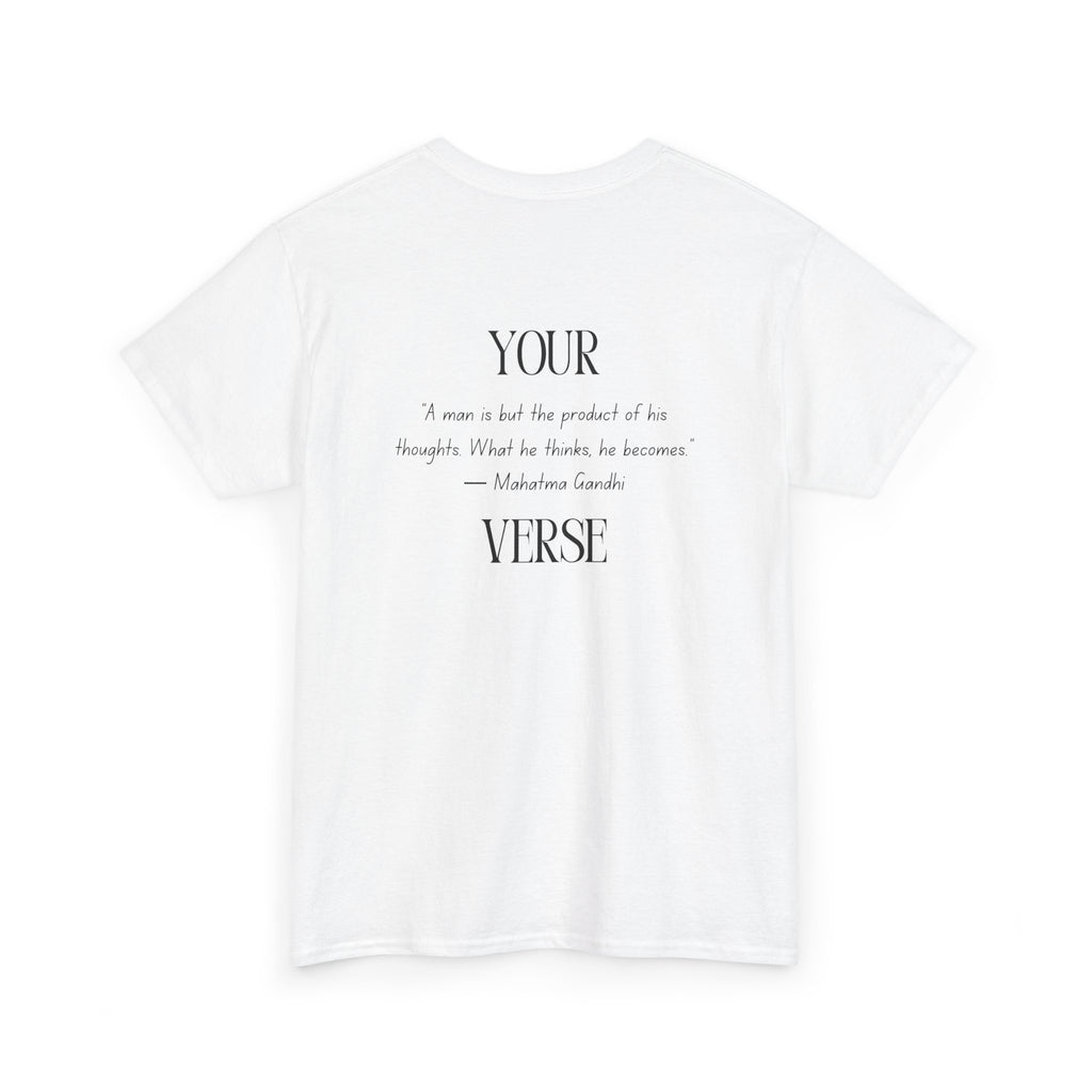 Unisex Heavy Cotton Tee — “A man is but the product of his thoughts. What he thinks, he becomes.”