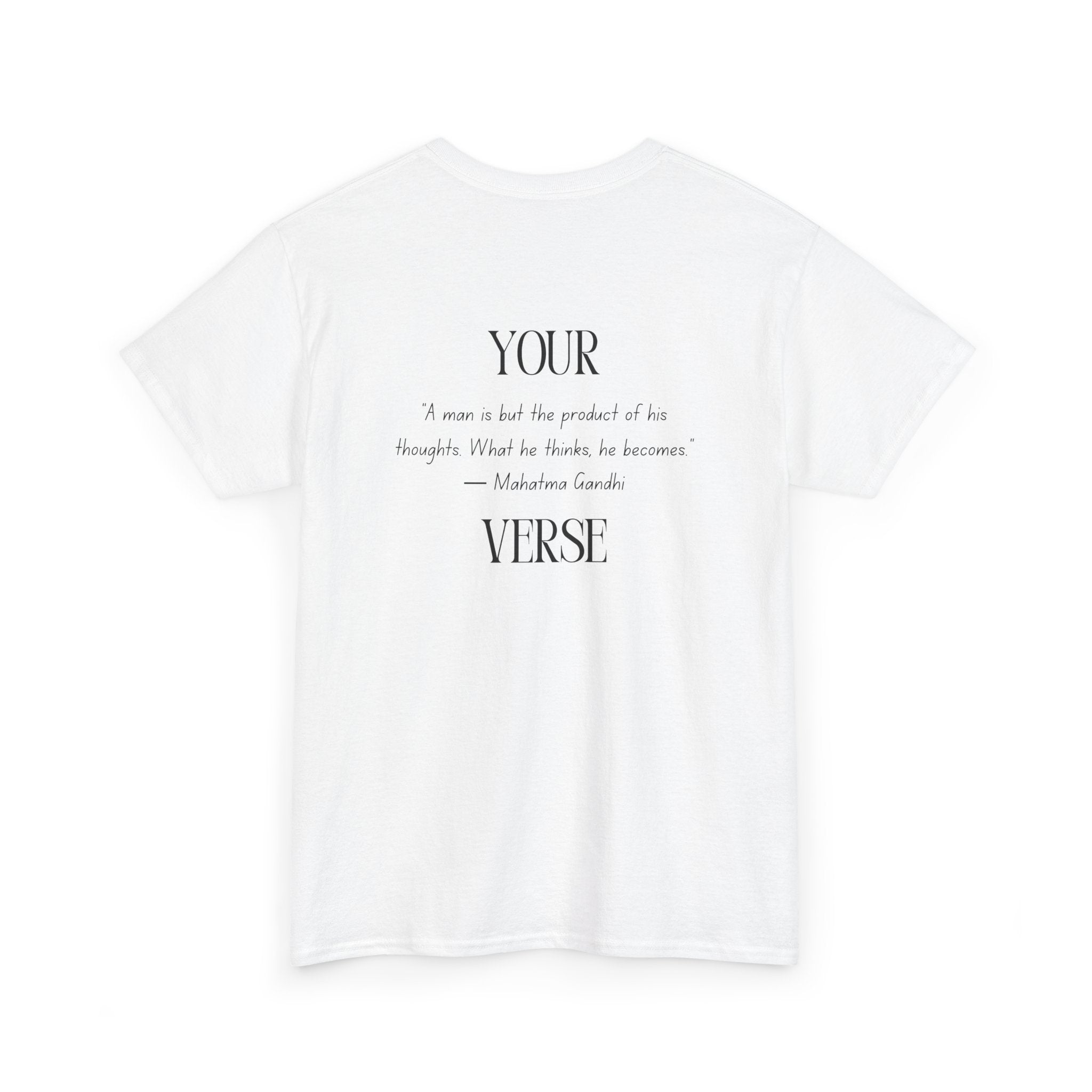 Unisex Heavy Cotton Tee — “A man is but the product of his thoughts. What he thinks, he becomes.”