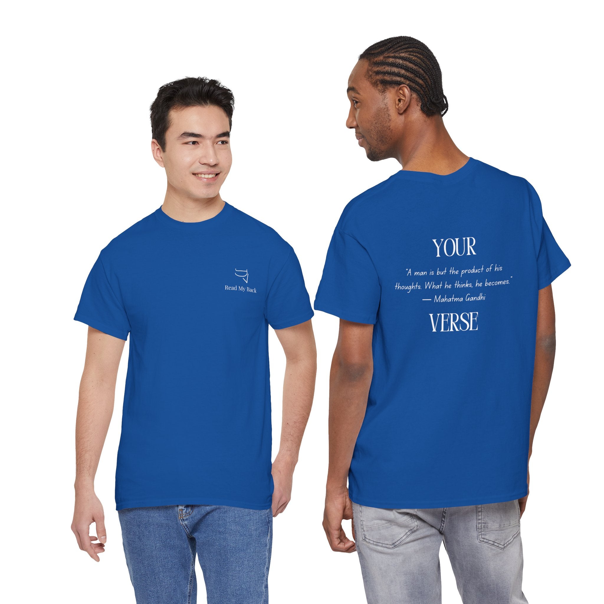 Unisex Heavy Cotton Tee — “A man is but the product of his thoughts. What he thinks, he becomes.”