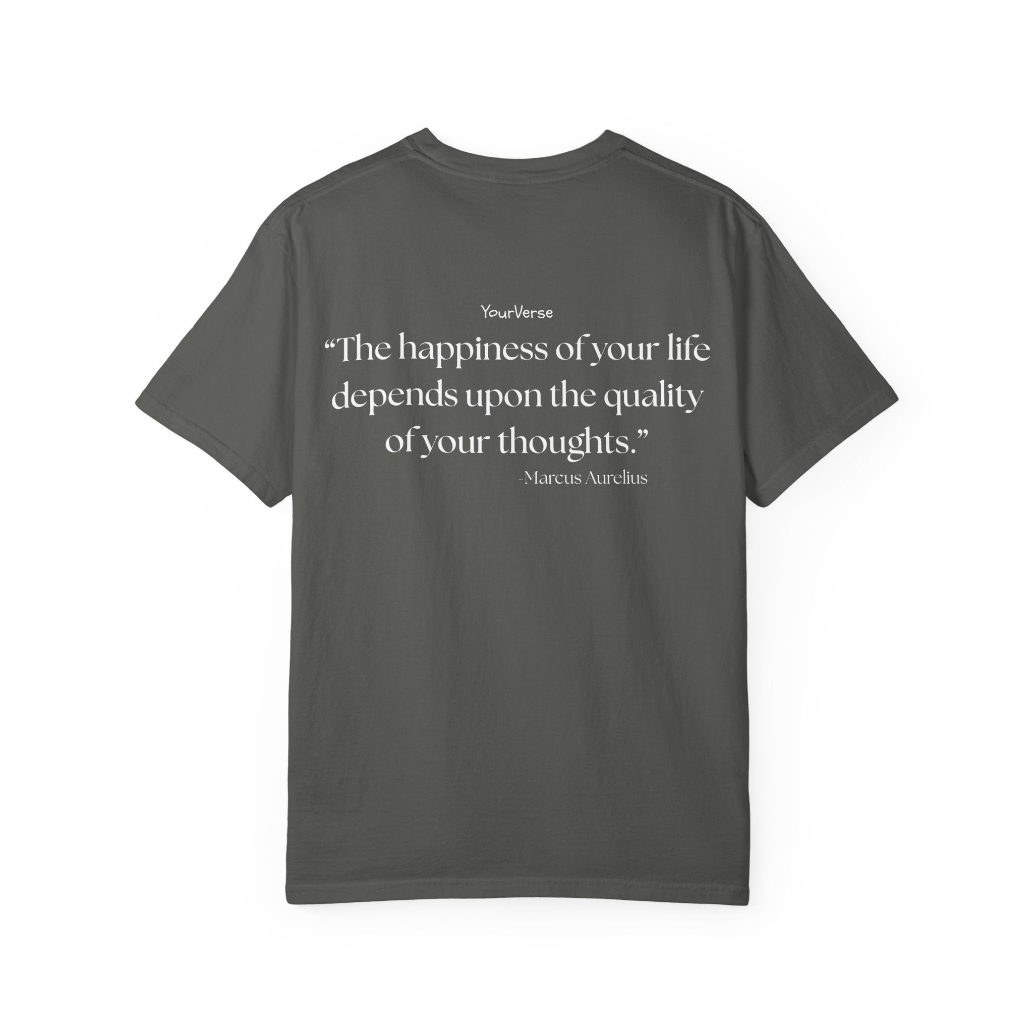 Unisex Heavy Cotton Tee — "The happiness of your life depends upon the quality of your thoughts."