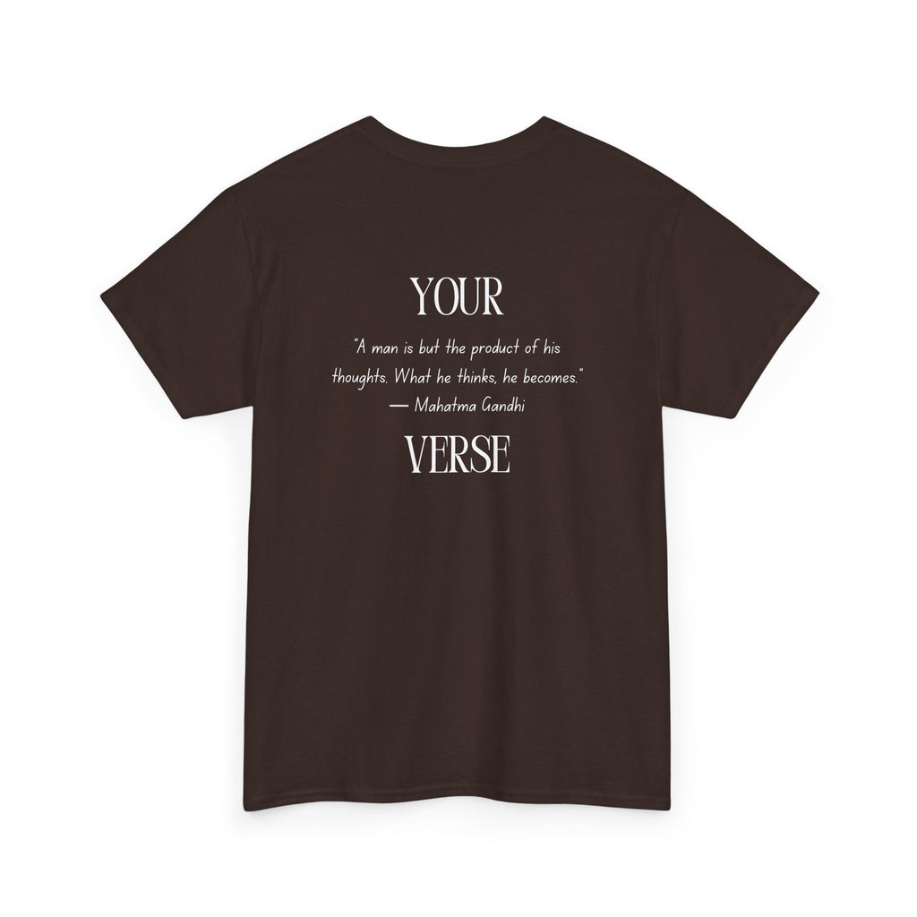 Unisex Heavy Cotton Tee — “A man is but the product of his thoughts. What he thinks, he becomes.”