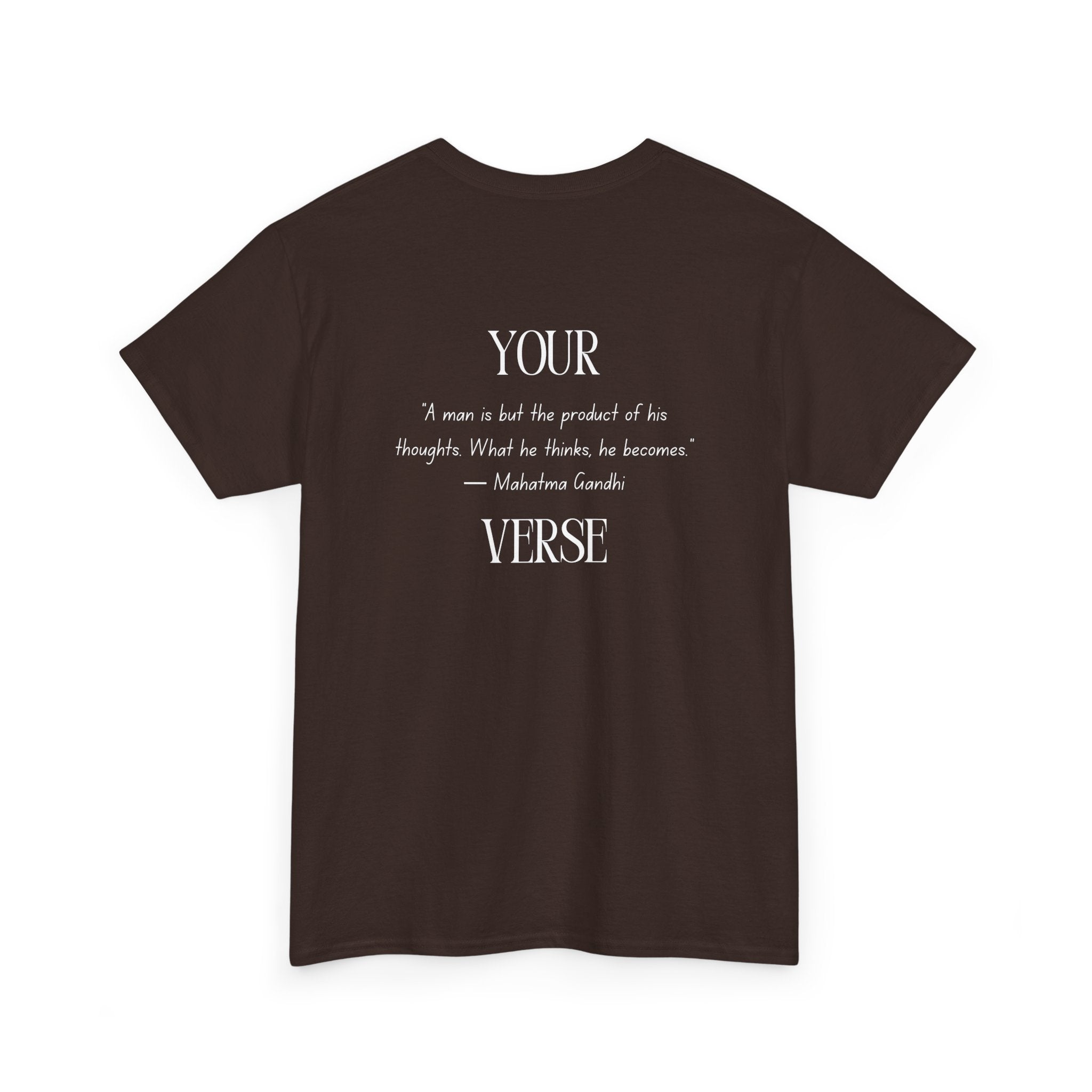 Unisex Heavy Cotton Tee — “A man is but the product of his thoughts. What he thinks, he becomes.”