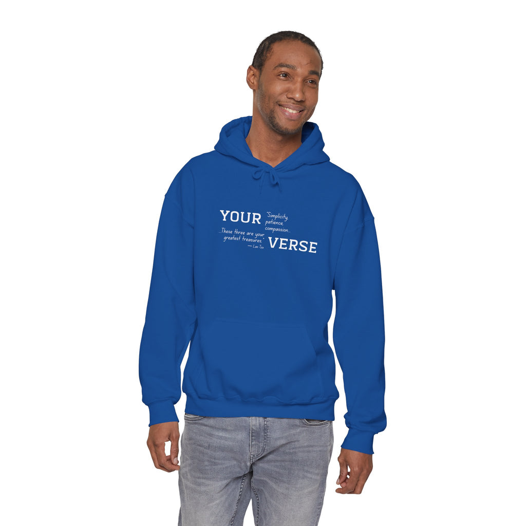 Unisex Heavy Hoodie — “Simplicity, patience, compassion. These three are your greatest treasures."