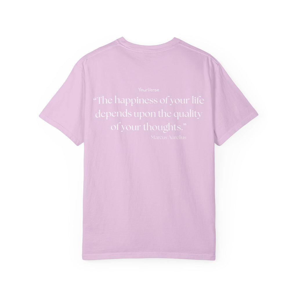 Unisex Heavy Cotton Tee — "The happiness of your life depends upon the quality of your thoughts."