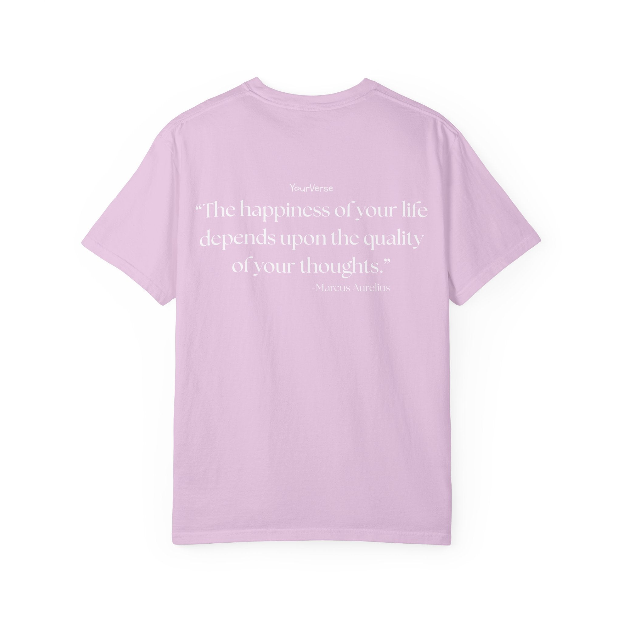 Unisex Heavy Cotton Tee — "The happiness of your life depends upon the quality of your thoughts."