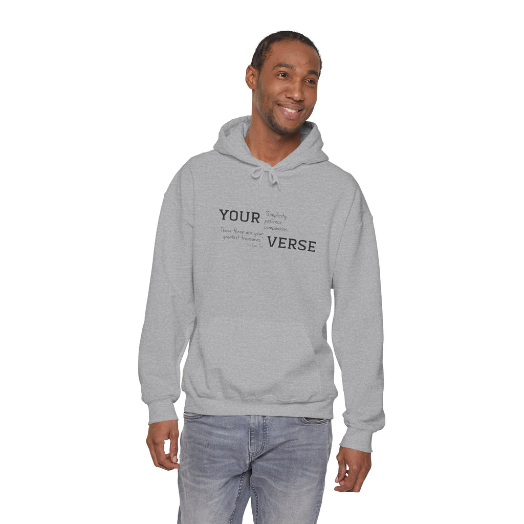 Unisex Heavy Hoodie — “Simplicity, patience, compassion. These three are your greatest treasures."