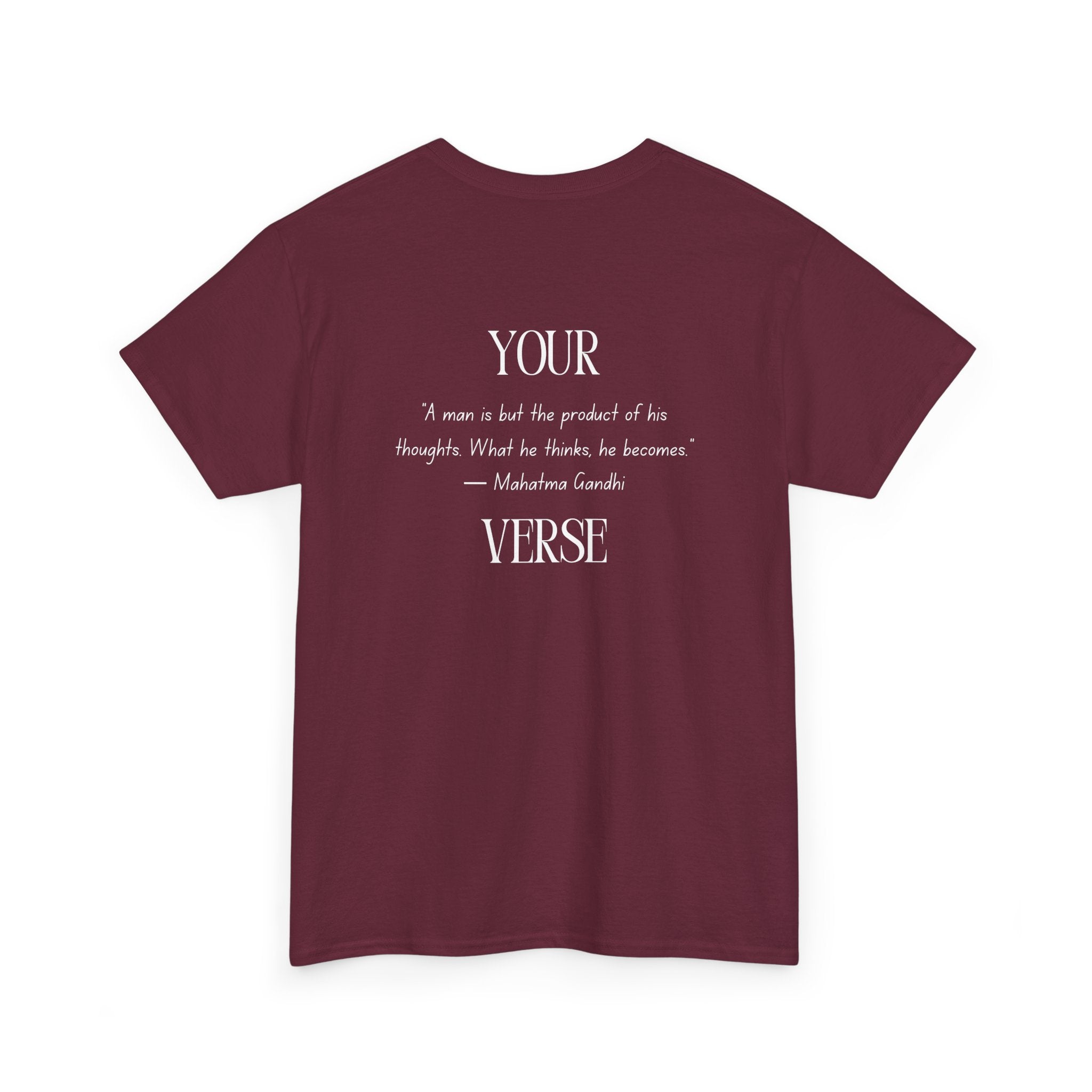 Unisex Heavy Cotton Tee — “A man is but the product of his thoughts. What he thinks, he becomes.”