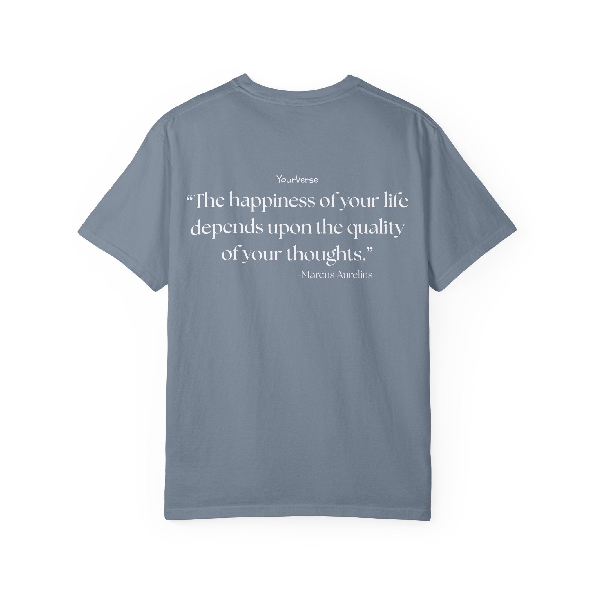 Unisex Heavy Cotton Tee — "The happiness of your life depends upon the quality of your thoughts."