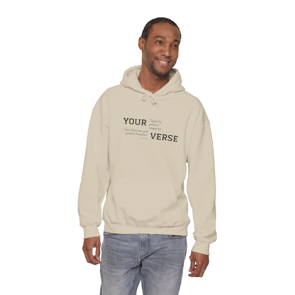 Unisex Heavy Hoodie — “Simplicity, patience, compassion. These three are your greatest treasures."