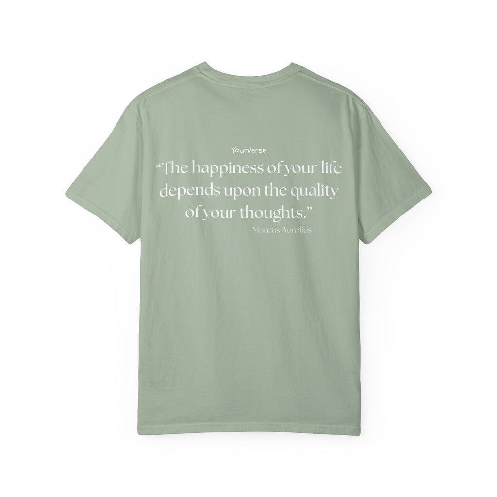 Unisex Heavy Cotton Tee — "The happiness of your life depends upon the quality of your thoughts."