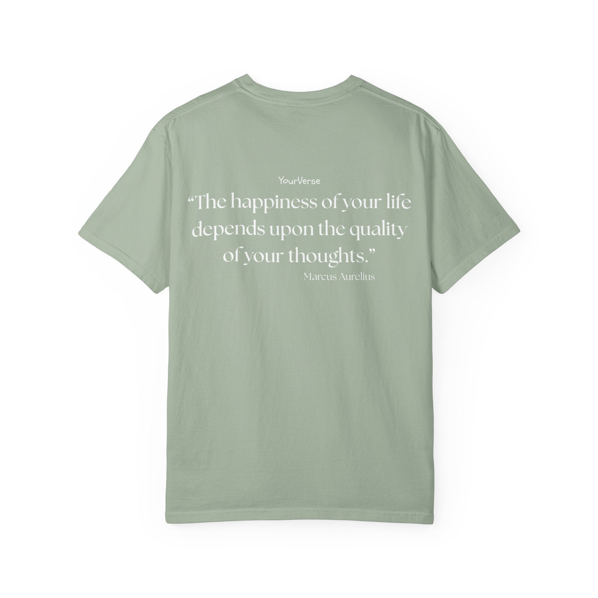 Unisex Heavy Cotton Tee — "The happiness of your life depends upon the quality of your thoughts."