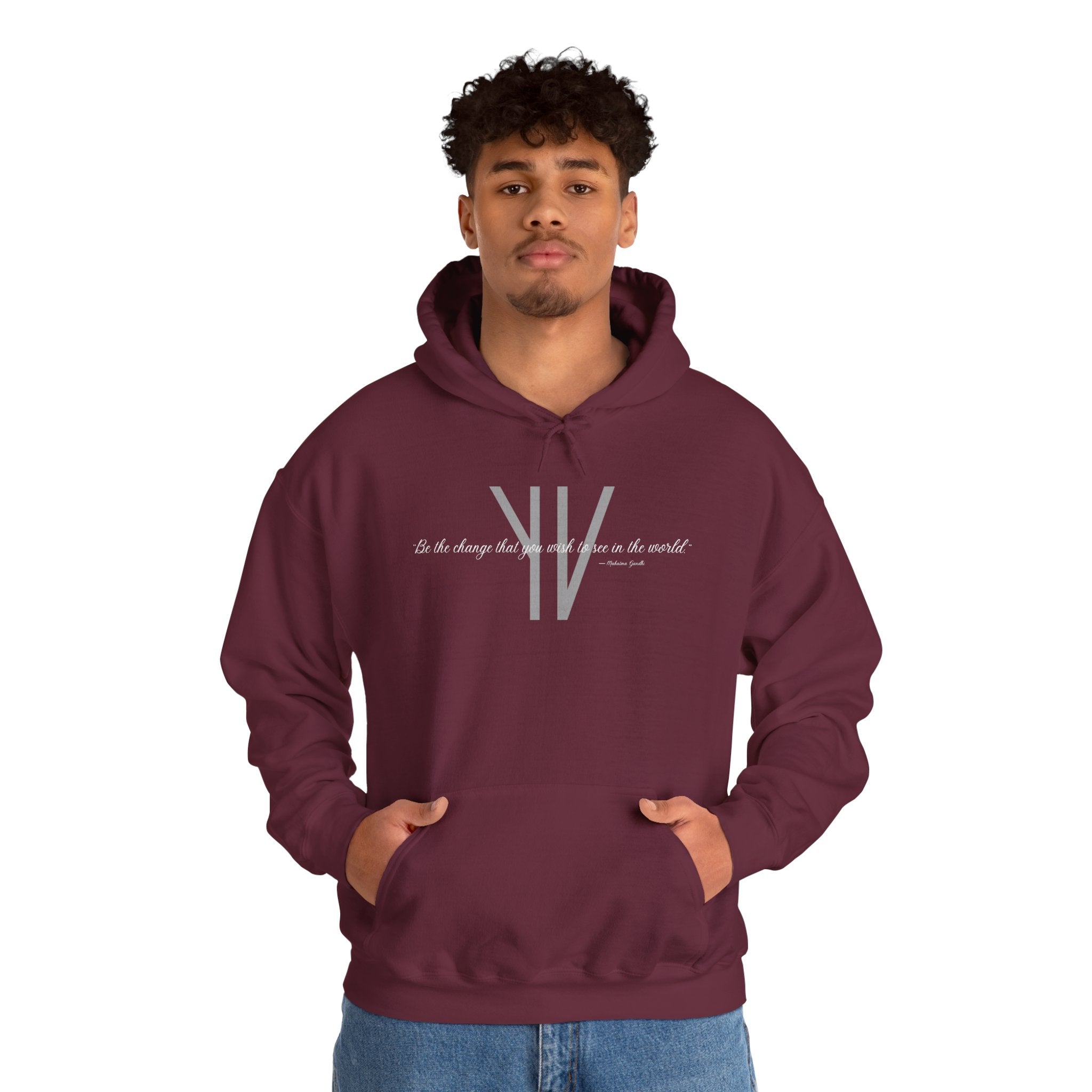 Unisex Heavy Hoodie — “Be the change that you wish to see in the world.”