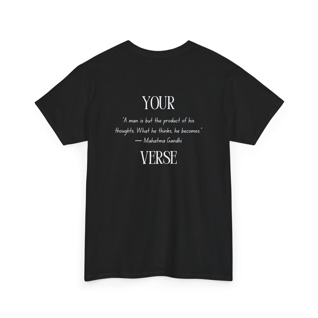 Unisex Heavy Cotton Tee — “A man is but the product of his thoughts. What he thinks, he becomes.”