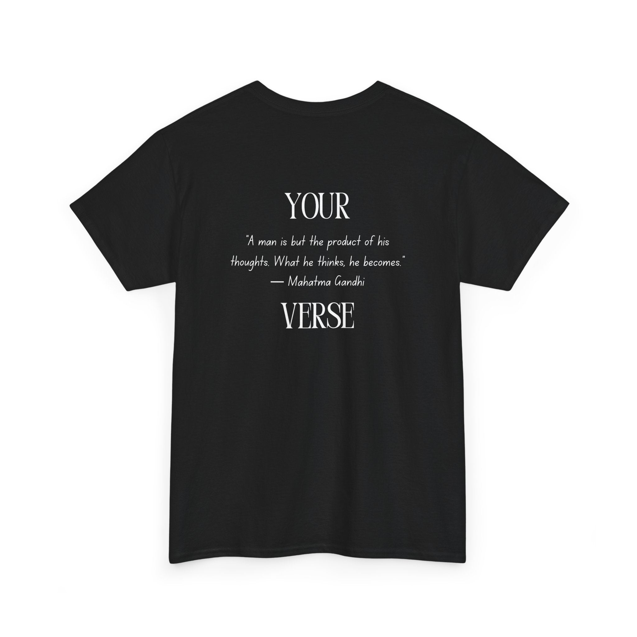 Unisex Heavy Cotton Tee — “A man is but the product of his thoughts. What he thinks, he becomes.”