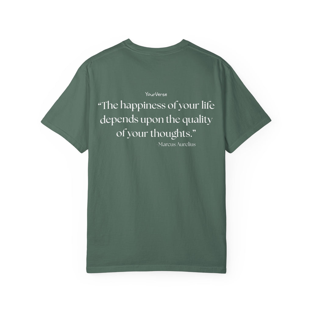 Unisex Heavy Cotton Tee — "The happiness of your life depends upon the quality of your thoughts."