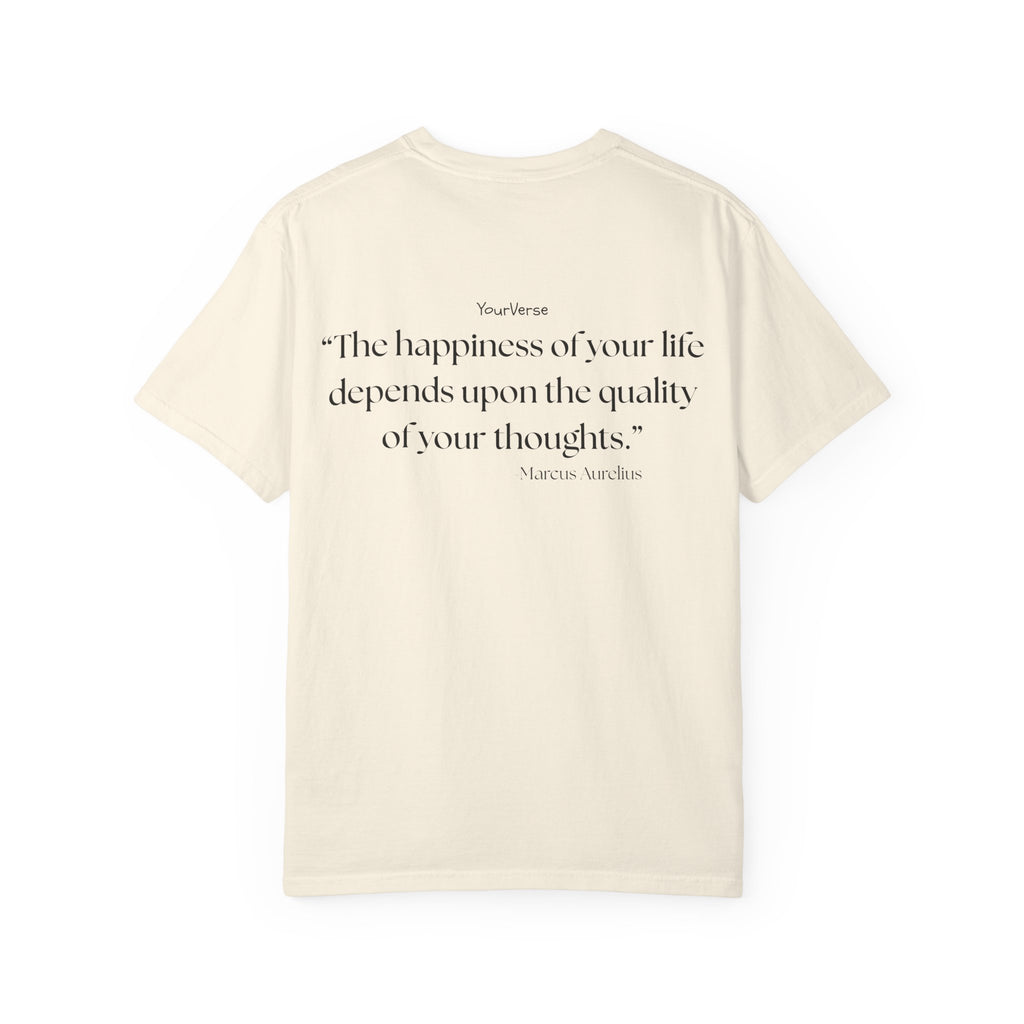 Unisex Heavy Cotton Tee — "The happiness of your life depends upon the quality of your thoughts."