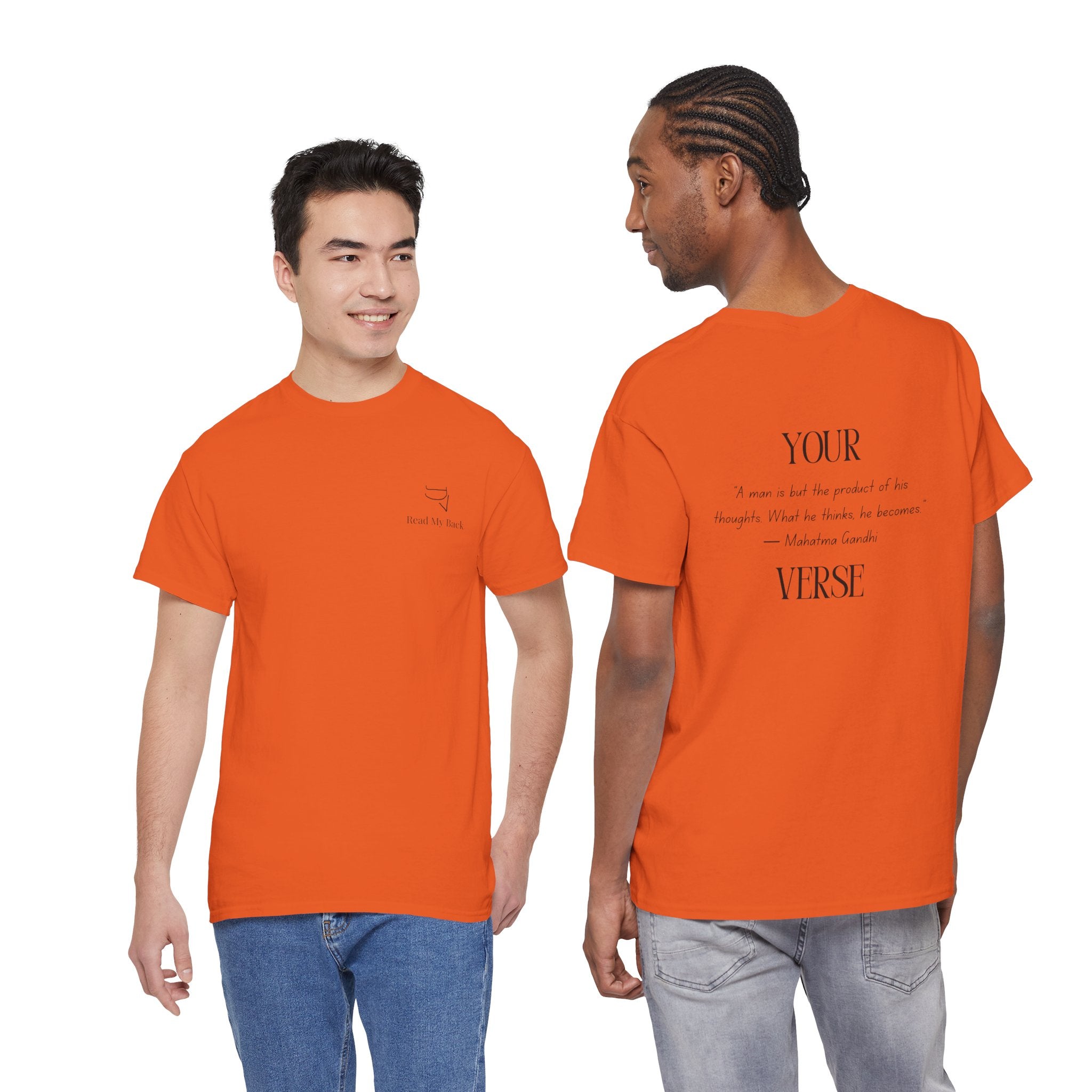 Unisex Heavy Cotton Tee — “A man is but the product of his thoughts. What he thinks, he becomes.”