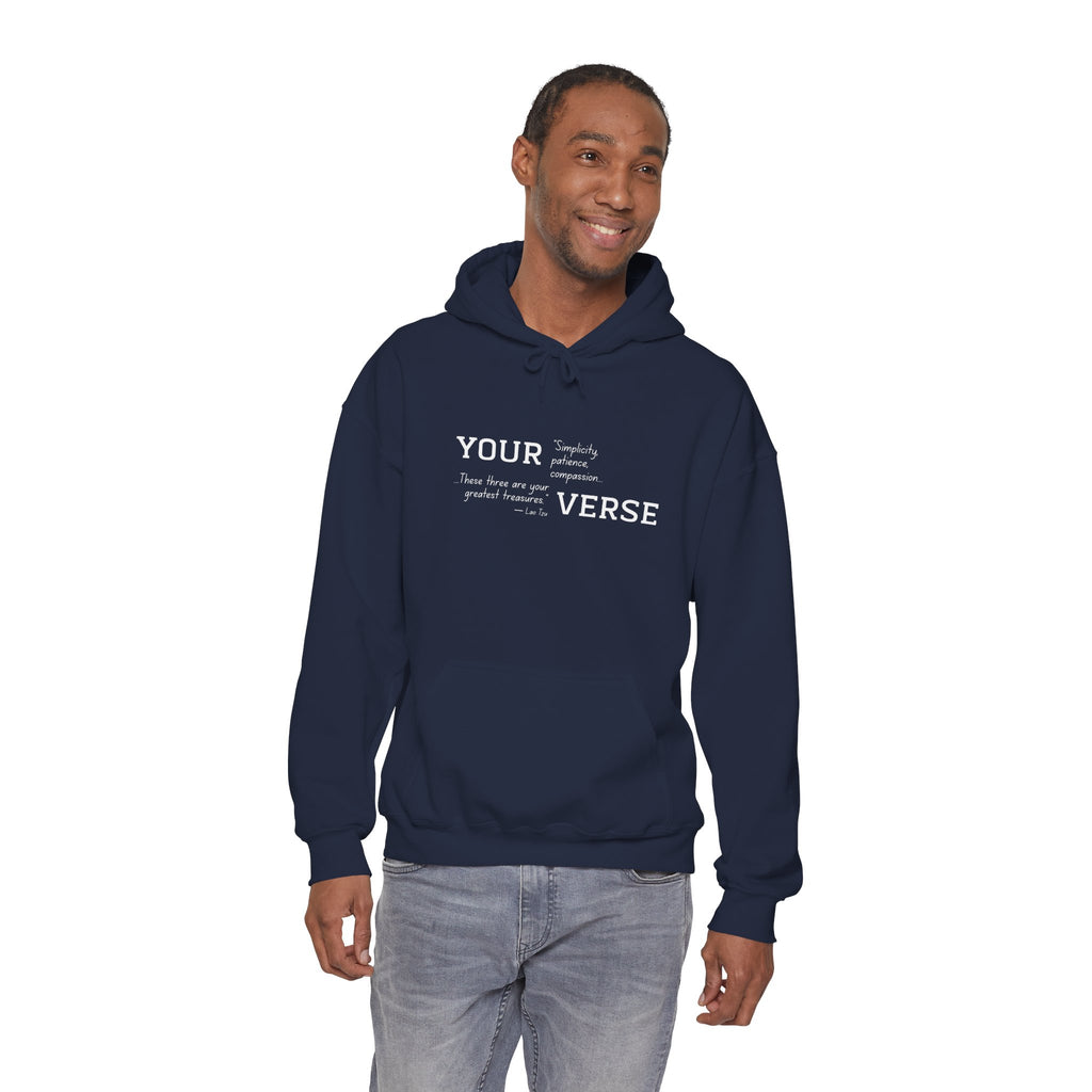 Unisex Heavy Hoodie — “Simplicity, patience, compassion. These three are your greatest treasures."