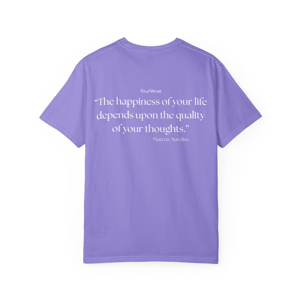 Unisex Heavy Cotton Tee — "The happiness of your life depends upon the quality of your thoughts."
