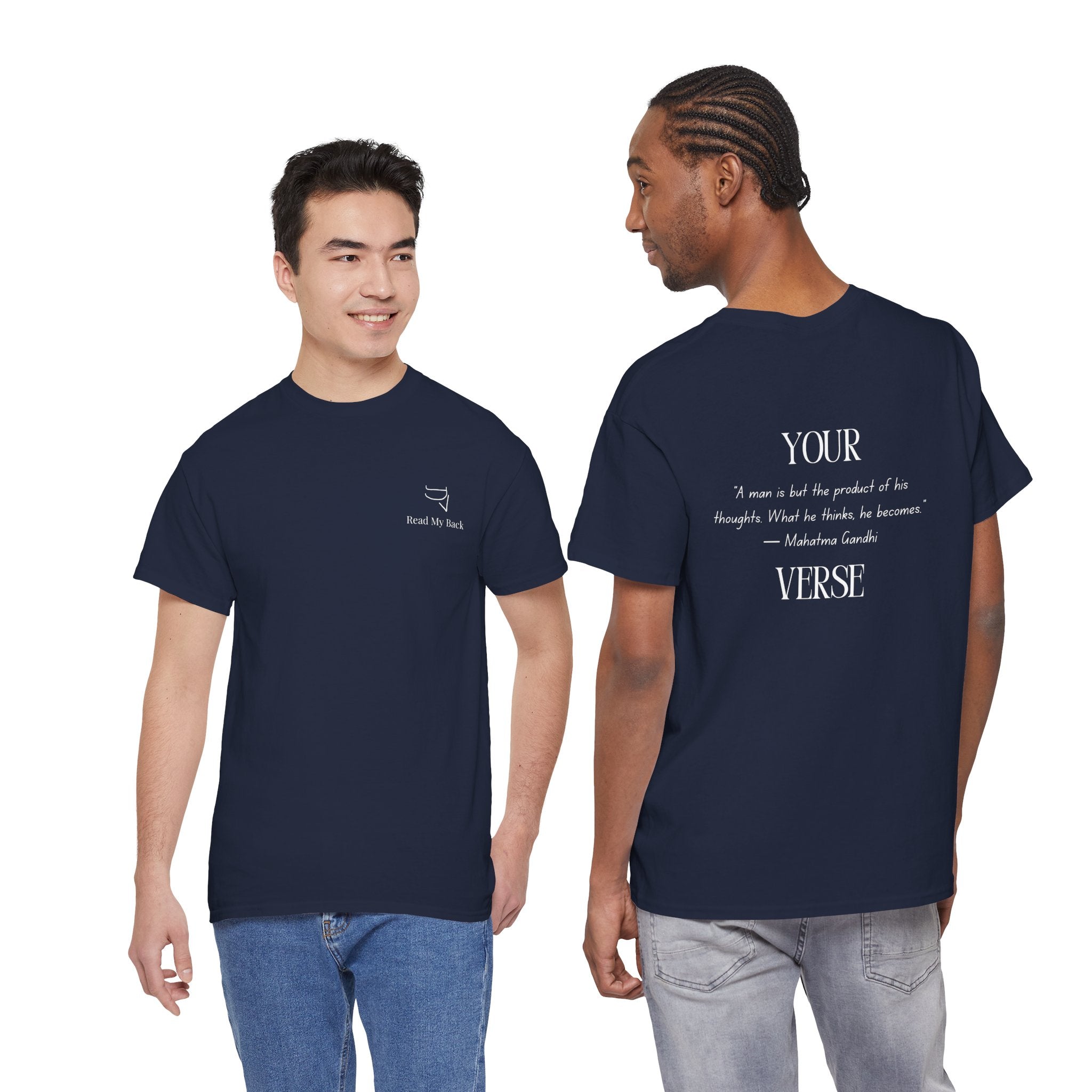 Unisex Heavy Cotton Tee — “A man is but the product of his thoughts. What he thinks, he becomes.”