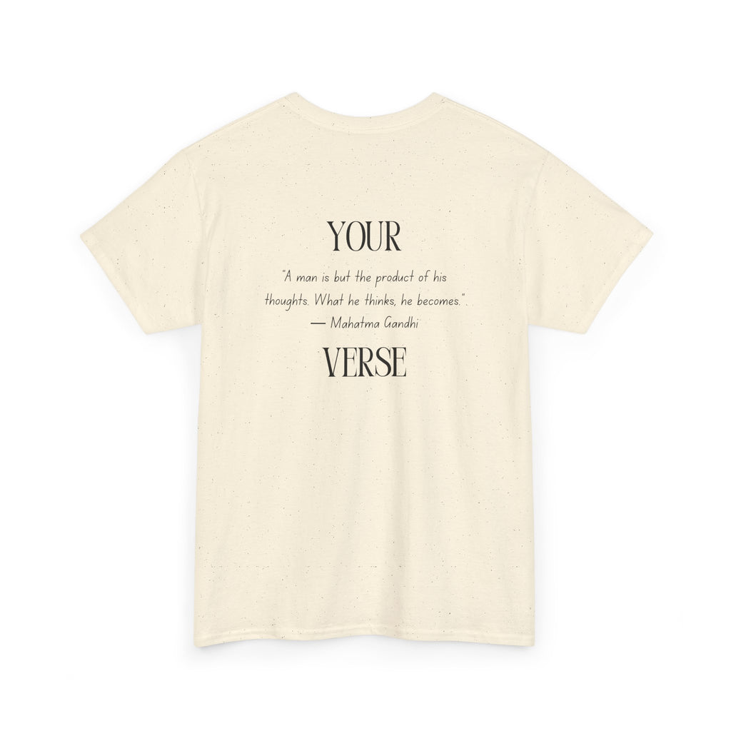 Unisex Heavy Cotton Tee — “A man is but the product of his thoughts. What he thinks, he becomes.”