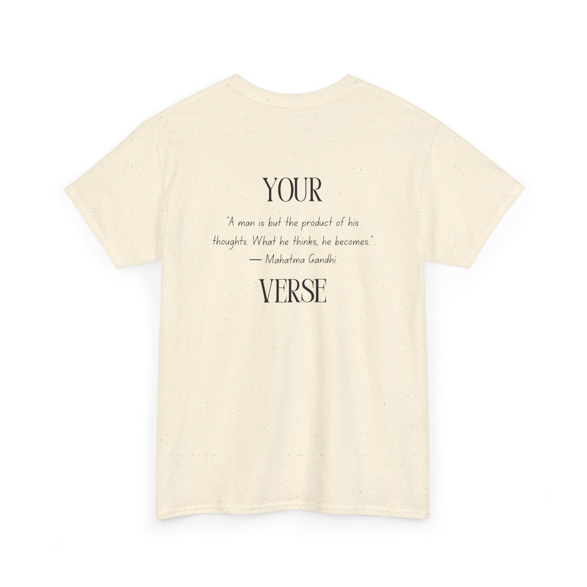 Unisex Heavy Cotton Tee — “A man is but the product of his thoughts. What he thinks, he becomes.”