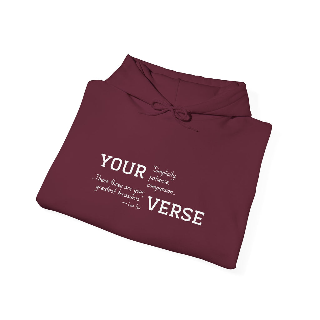 Unisex Heavy Hoodie — “Simplicity, patience, compassion. These three are your greatest treasures."