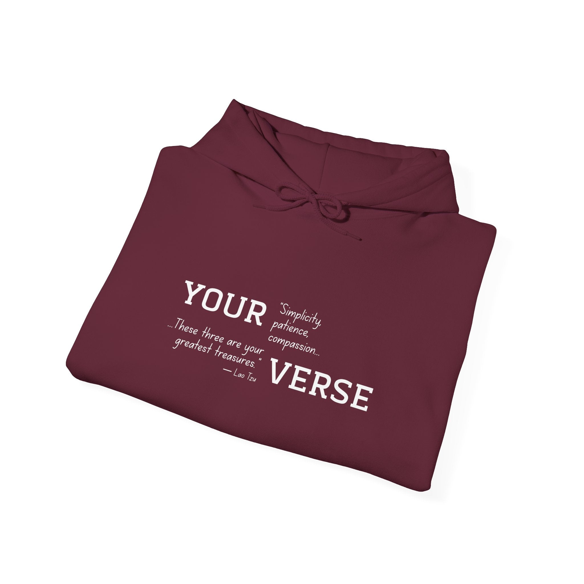 Unisex Heavy Hoodie — “Simplicity, patience, compassion. These three are your greatest treasures."