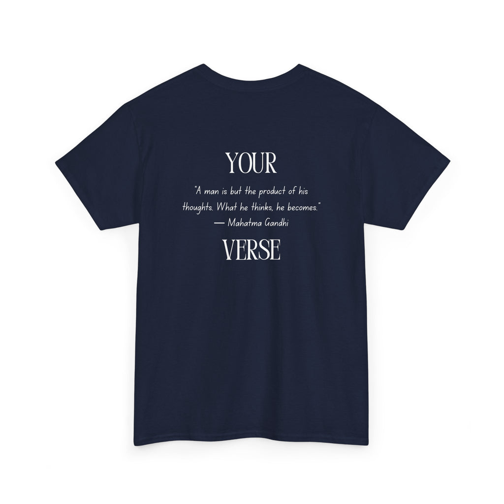 Unisex Heavy Cotton Tee — “A man is but the product of his thoughts. What he thinks, he becomes.”
