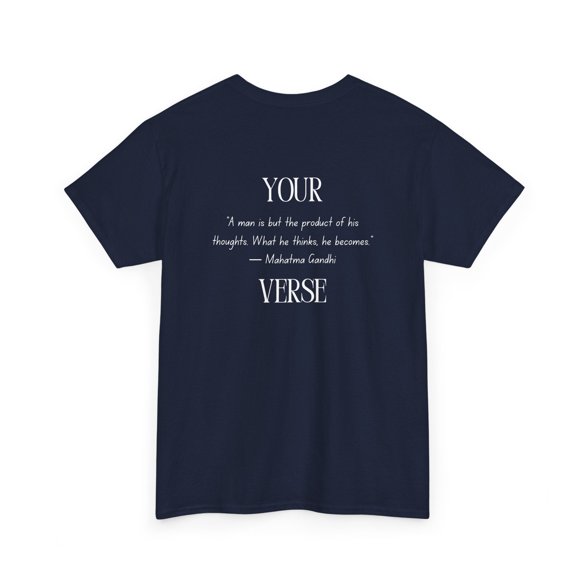 Unisex Heavy Cotton Tee — “A man is but the product of his thoughts. What he thinks, he becomes.”