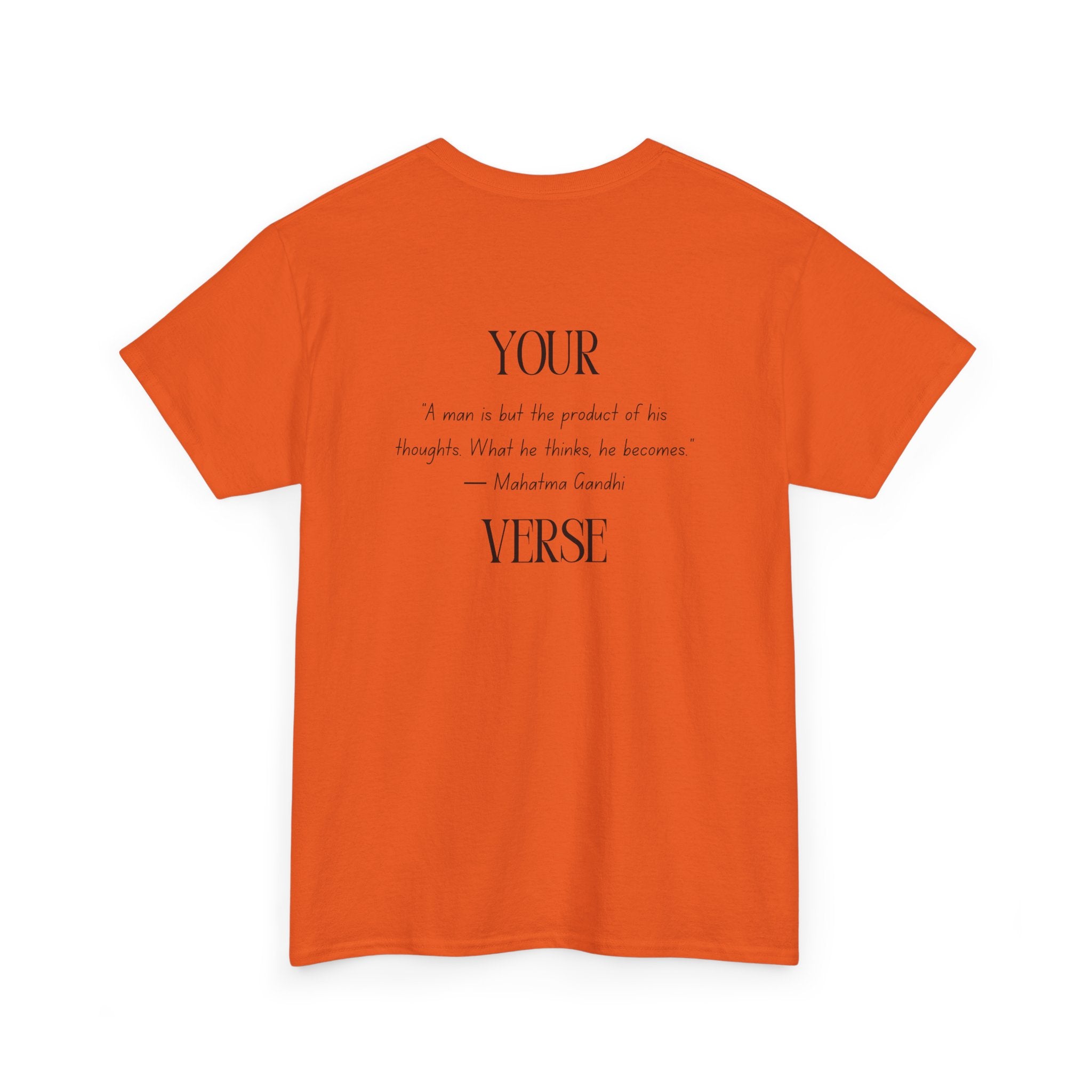 Unisex Heavy Cotton Tee — “A man is but the product of his thoughts. What he thinks, he becomes.”
