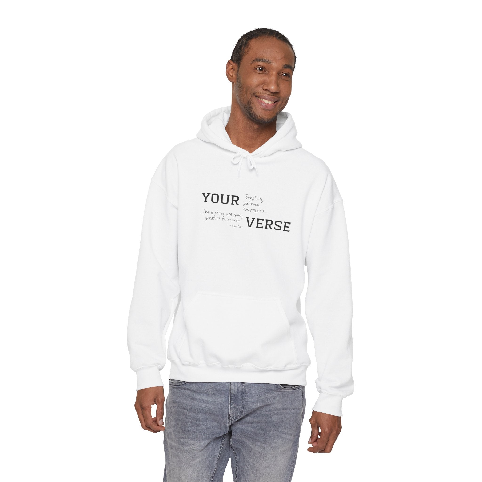 Unisex Heavy Hoodie — “Simplicity, patience, compassion. These three are your greatest treasures."