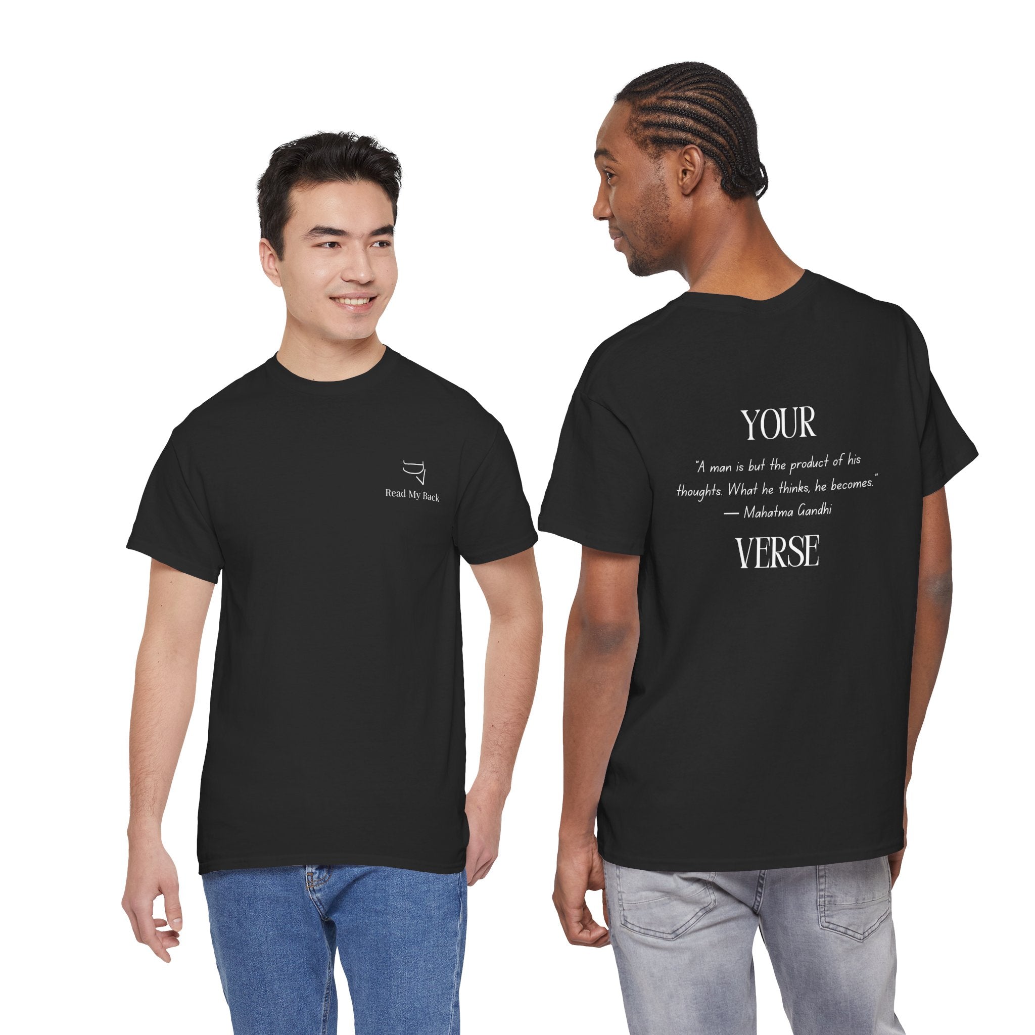 Unisex Heavy Cotton Tee — “A man is but the product of his thoughts. What he thinks, he becomes.”