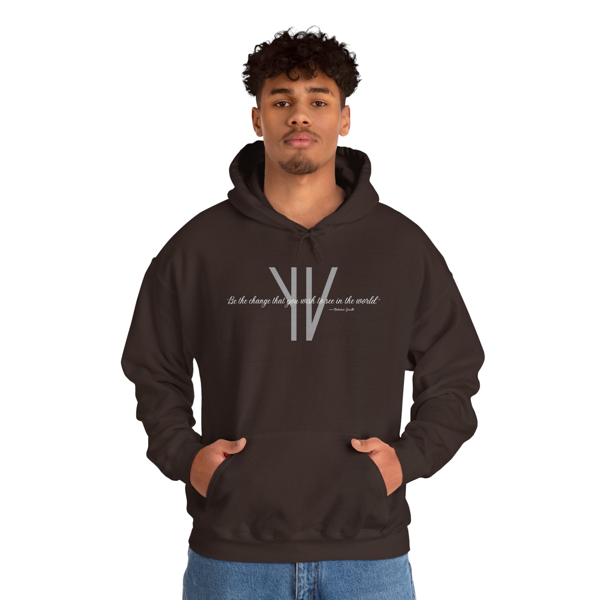Unisex Heavy Hoodie — “Be the change that you wish to see in the world.”
