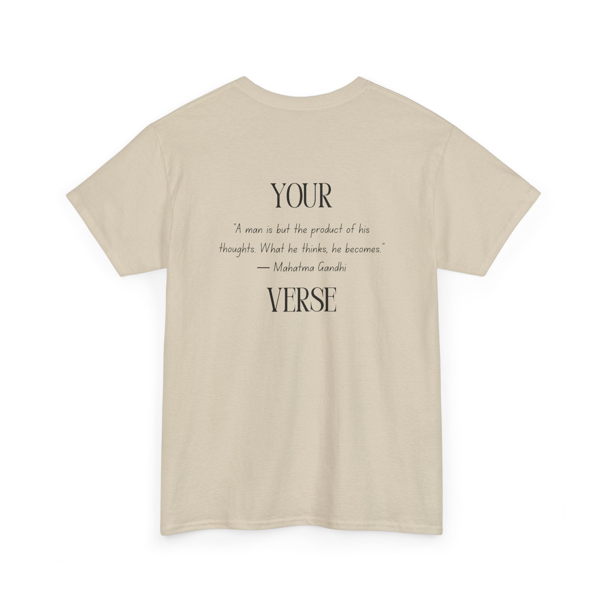 Unisex Heavy Cotton Tee — “A man is but the product of his thoughts. What he thinks, he becomes.”